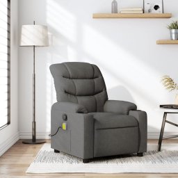 Fotoliu de masaj rabatabil, gri închis, material textil GartenMobel Dekor