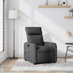 Fotoliu de masaj rabatabil, gri închis, material textil GartenMobel Dekor