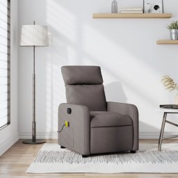 Fotoliu de masaj rabatabil, gri taupe, material textil GartenMobel Dekor