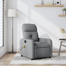 Fotoliu de masaj rabatabil, gri deschis, textil GartenMobel Dekor