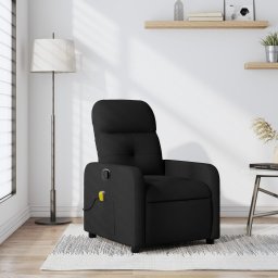 Fotoliu de masaj rabatabil, negru, material textil GartenMobel Dekor