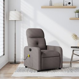 Fotoliu de masaj rabatabil, gri taupe, material textil GartenMobel Dekor
