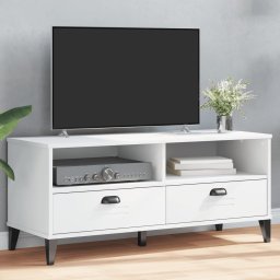 Dulap TV „VIKEN”, alb, lemn masiv de pin GartenMobel Dekor