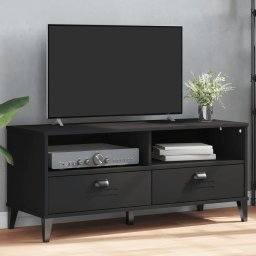 Dulap TV „VIKEN”, negru, lemn masiv de pin GartenMobel Dekor
