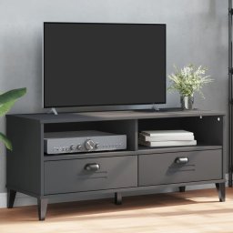 Dulap TV „VIKEN”, gri antracit, lemn masiv de pin GartenMobel Dekor