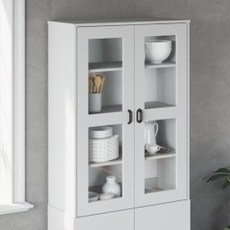 Dulap superior „VIKEN”, alb, lemn masiv de pin GartenMobel Dekor