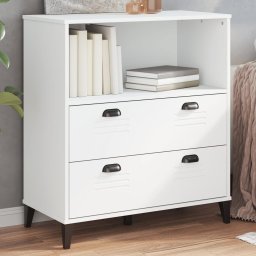 Biblioteca „VIKEN”, alb, 80x40x90 cm, lemn masiv de pin GartenMobel Dekor