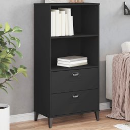 Biblioteca „VIKEN”, negru, 60x35x123 cm, lemn masiv de pin GartenMobel Dekor