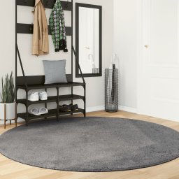 Covor HUARTE, fir scurt, moale si lavabil, antracit, Ø 200 cm GartenMobel Dekor