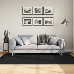 Covor HUARTE, fir scurt, moale si lavabil, negru, 140x200 cm GartenMobel Dekor
