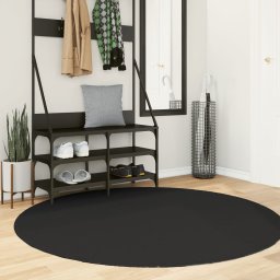 Covor HUARTE, fir scurt, moale si lavabil, negru, Ø 160 cm GartenMobel Dekor