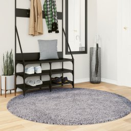 Covor pufos cu fire înalte, albastru modern, Ø 200 cm GartenMobel Dekor