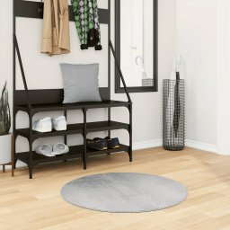 Covor "IZA" aspect scandinav, cu fire scurte, gri, Ø 80 cm GartenMobel Dekor