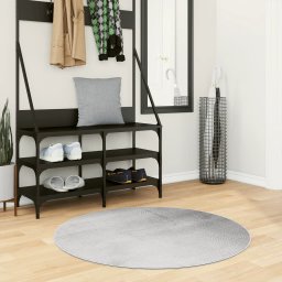Covor "IZA" aspect scandinav, cu fire scurte, gri, Ø 100 cm GartenMobel Dekor