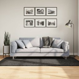 Covor ISTAN, cu fire înalte, aspect lucios, antracit, 100x200cm GartenMobel Dekor