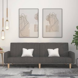 Canapea extensibila cu 2 locuri, gri închis, textil GartenMobel Dekor