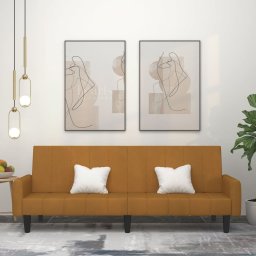 Canapea extensibila cu 2 locuri, maro, catifea GartenMobel Dekor