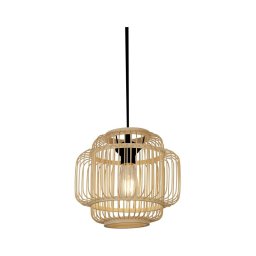 Lustră pe cablu Searchlight 61089CW MADELINE 1xE27/7W/230V d. 29 cm bambus