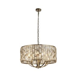 Lustră pe lanț Searchlight 6588-8AB BIJOU 8xE14/60W/230V alamă