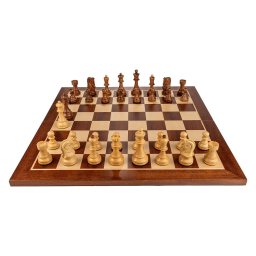 Piese sah Staunton 6 Dubrovnik cu Tabla de sah pliabila mahon - New edition