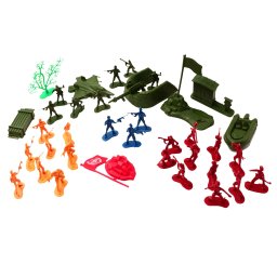 Jucarie 40 figurine soldati, cu avion si barca, 3 ani+, Multicolor