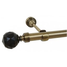 Galerie simpla fara inele KULA CRYSTAL NEGRU /19 - aur antic