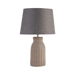 Lampă de masă Searchlight EU60090WH LIDO 1xE14/7W/230V ratan/gri