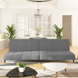 Canapea extensibila cu 2 locuri, gri deschis, catifea GartenMobel Dekor