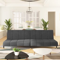 Canapea extensibila cu 2 locuri, gri închis, catifea GartenMobel Dekor