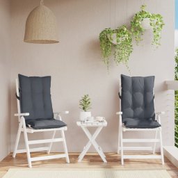 Perne scaun cu spatar înalt 2 buc, antracit, tesatura Oxford GartenMobel Dekor