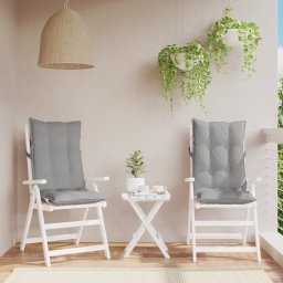 Perne scaun cu spatar înalt 2 buc, gri, tesatura Oxford GartenMobel Dekor