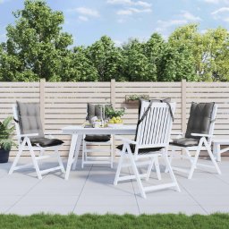 Perne scaun cu spatar înalt 4 buc, gri, tesatura Oxford GartenMobel Dekor