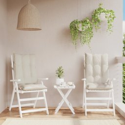 Perne scaun cu spatar înalt 2 buc, crem, tesatura Oxford GartenMobel Dekor