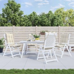 Perne scaun cu spatar înalt, 4 buc, crem, tesatura Oxford GartenMobel Dekor