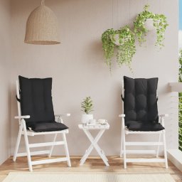 Perne de scaun cu spatar înalt, 2 buc, negru, tesatura Oxford GartenMobel Dekor