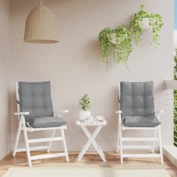 Perne scaun cu spatar mic, 2 buc., gri, textil oxford GartenMobel Dekor