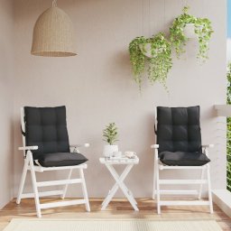 Perne scaun cu spatar mic, 2 buc., negru, textil oxford GartenMobel Dekor