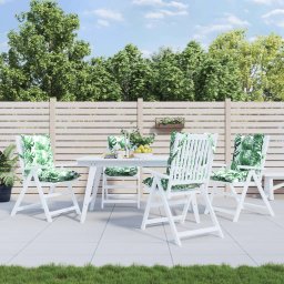 Perne de scaun spatar jos, 4 buc., model frunze, textil oxford GartenMobel Dekor