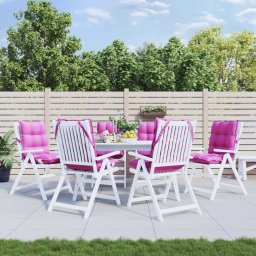 Perne de scaun cu spatar mic, 6 buc, roz, tesatura Oxford GartenMobel Dekor