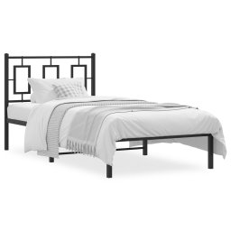 Cadru pat metalic cu tablie, negru, 90x200 cm GartenMobel Dekor