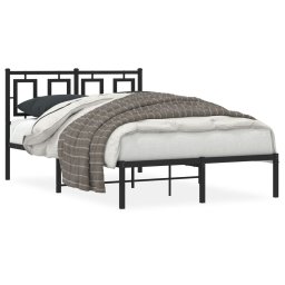 Cadru de pat metalic cu tablie, negru, 120x200 cm GartenMobel Dekor