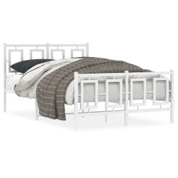Cadru de pat metalic cu tablie, alb, 120x190 cm GartenMobel Dekor