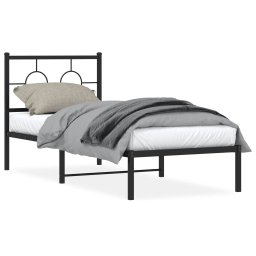 Cadru de pat metalic cu tablie, negru, 80x200 cm GartenMobel Dekor