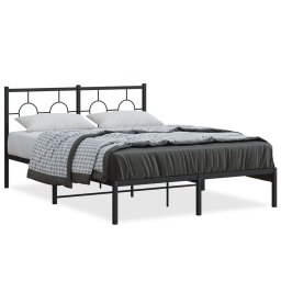 Cadru de pat metalic cu tablie, negru, 140x190 cm GartenMobel Dekor