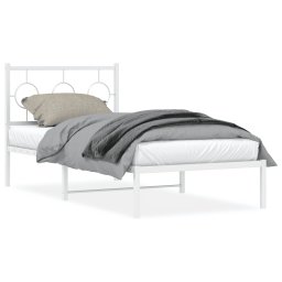 Cadru pat metalic cu tablie, alb, 90x200 cm GartenMobel Dekor