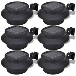 Lampa solara pentru exterior 6 pcs Lumina pentru gard Neagra GartenMobel Dekor
