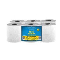 Hartie igienica Mini Jumbo Amiano, alba, 2 straturi, 12 role A - 10127