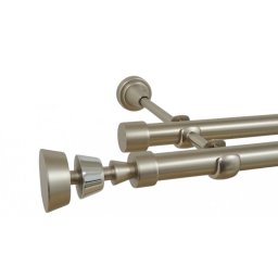 Galerie dubla fara inele AFINA 19 mm CROM MAT
