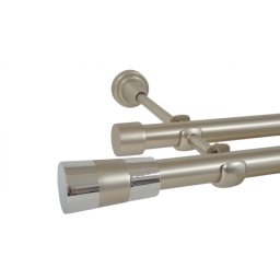 Galerie dubla fara inele VALEO 19 mm CROM MAT