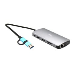 Statie de andocare USB 3.0/USB-C/Thunderbolt 3x Display Nano Dock metalic LAN +Livrare putere 100W
